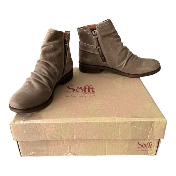 Sofft Brookdale Light Grey Ankle Boots Women’s Size 7 NIB - Picture 1 of 12